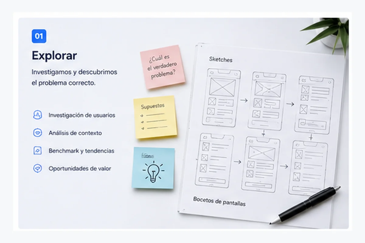 Explorar: desde la necesidad y el problema hasta los primeros wireframes de una aplicación móvil